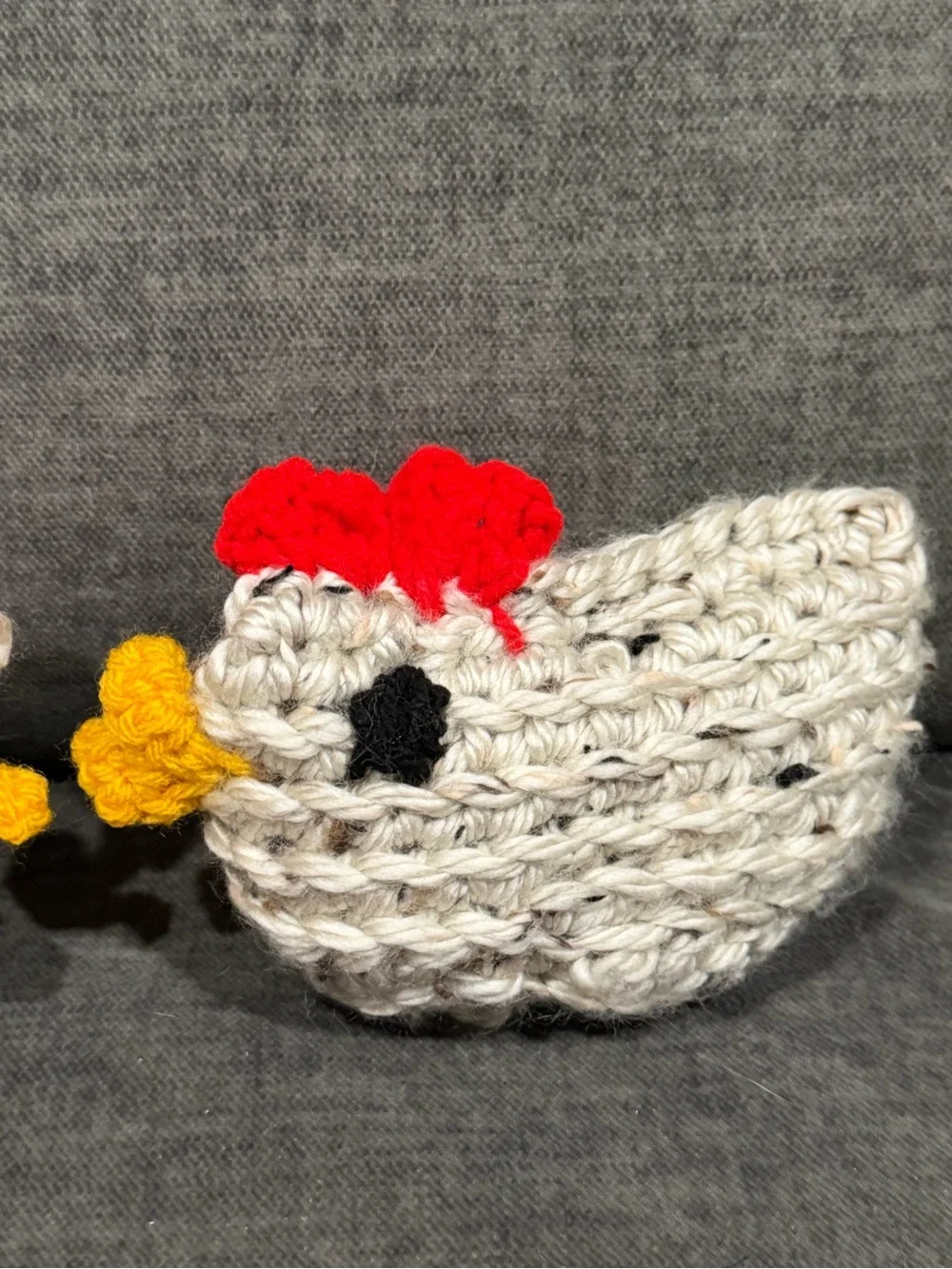 Handmade Cream Crochet Chicken Rattle for Kids set